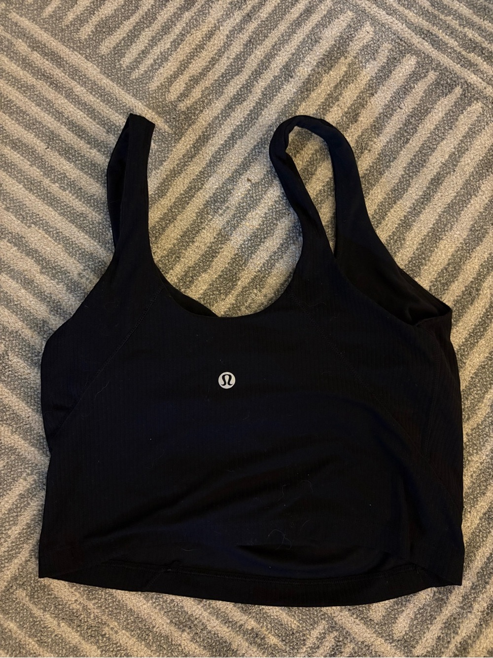 Black LULULEMON ALIGN Ribbed Cropped Tank Top - Picture 2 of 2
